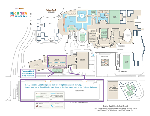 2026 NICU Tea and Luncheon event and parking map