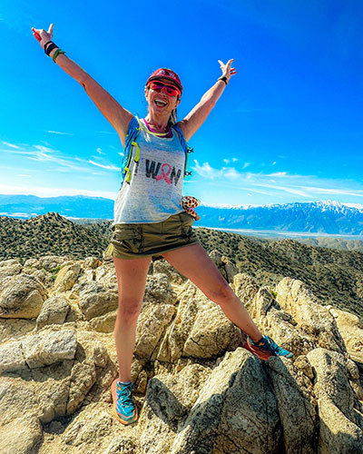 Magdalena at Joshua Tree National Park, on her first hike post-surgery