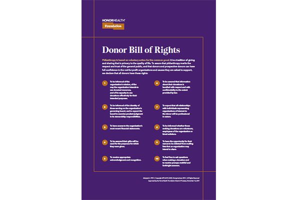 Donor Bill of Rights